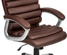 Executive Office Chair Swivel Chair With Padded Armrests Brown Nationwide Delivery