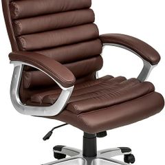 Executive Office Chair Swivel Chair With Padded Armrests Brown Nationwide Delivery