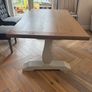 Solid Oak extendable dining table with Taupe legs Image 2