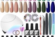 NEW SALE | 12 Pcs Gel Nail Kit Purple Pink White Blue Green Autumn Gel Nail Polish Set Starter Kit Gift for Women