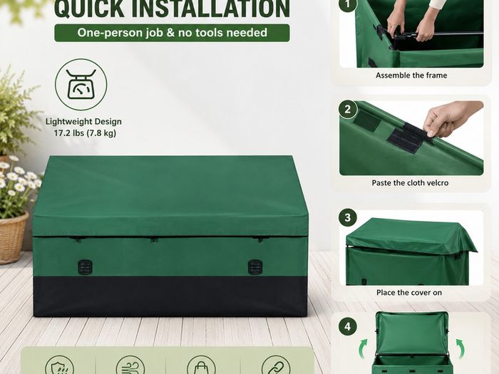 XXL Outdoor Storage Box Waterproof Garden Storage Container Tarpaulin Cushion Box
