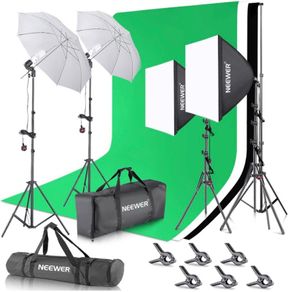 2.6m x 3m / 8.5ft x 10ft Background Support System and 800W 5500K Umbrellas Softbox Continuous Lighting Kit for Photo Studio Product,Portrait and Video Shoot Photography (FREE POSTAGE)