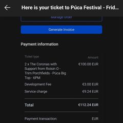 The Coronas  Puca Tickets x 2