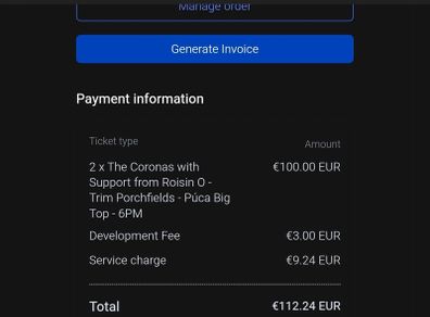 The Coronas  Puca Tickets x 2