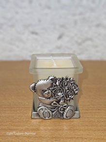 Bear Holding Flowers Candle