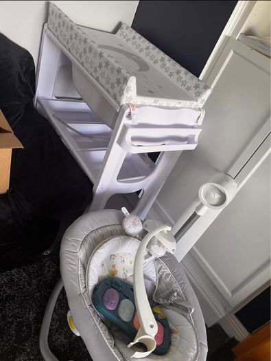 Baby swing and bath tub with changer