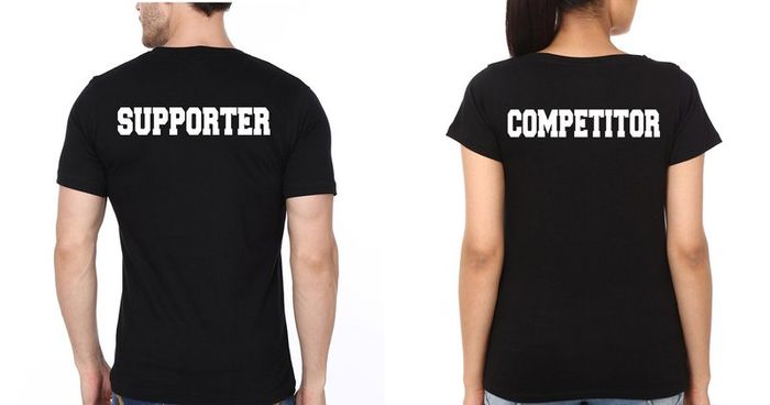 Supporter And Competitor  Love Couple T-shirts Great Gift Present For Valentines Day Idea