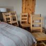Six solid wood chairs. Image 2