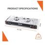 Camping Gas Stove, Double Burner  BBQ Cooker, Outdoor Grill Plate  Automatic Ignition System, Butane Can BBQ Caravan Outdoor Image 2