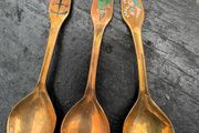 retro vintage Danish christmas spoons x3 c1970