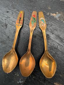 Retro vintage Danish Christmas spoons x3 c1970