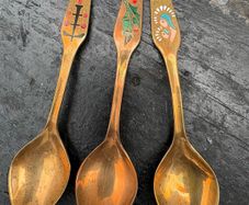 Retro vintage Danish Christmas spoons x3 c1970
