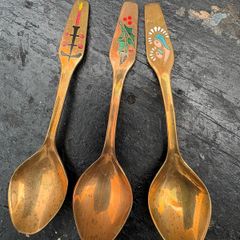 Retro vintage Danish Christmas spoons x3 c1970