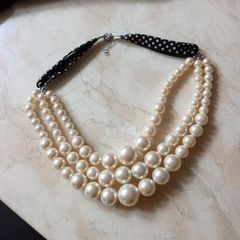 Pearl (3 Tier) Necklace (Faux)