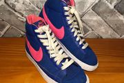 Nike Blazer Ladies/Girls UK3 EUR35.5 Casual Hi Top Trainers Blue/Pink   S-B