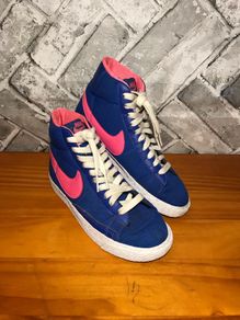 Nike Blazer Ladies/Girls UK3 EUR35.5 Casual Hi Top Trainers Blue/Pink   S-B