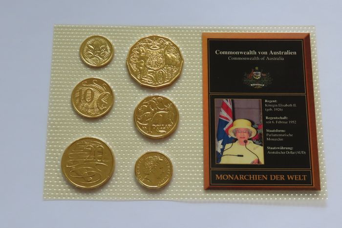 Australia Gold Plated Uncirculated coin collectors set