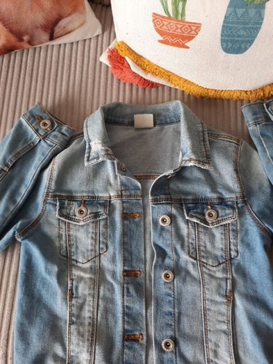girls vintage look denim jacket from zara