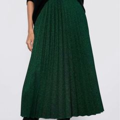 Zara Metallic Thread Pleated Skirt - New with tags. Size Large