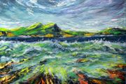 Irish Coastline: Emerald and Cobalt