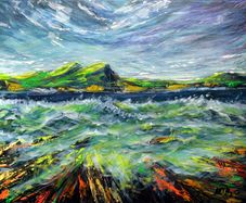 Irish Coastline: Emerald and Cobalt