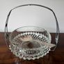 Vintage Cut Glass Serving Bowl with Decorative Stand & EPNS Spoon Image 3