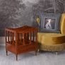 Newspaper Rack CANTERBURY Mahogany Magazine Holder Image 4