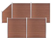WPC Fence Set 4 Square + 1 Slanted 792x186 cm Brown