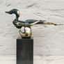 Sculpture Of A Sitting Lady (32cm, 4kg) - Bronze, Marble, Signed Image 4