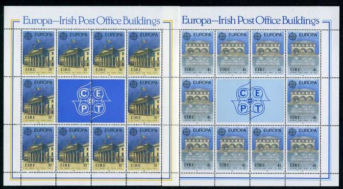 1990 Ireland Europa Post Office Buildings Commemorative Stamp Sheetlet Mint Never Hinged (MNH)