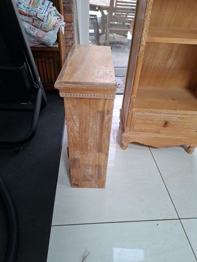 limed oak shelves and wall unit