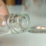 494 - Set of 6 Vintage Clear Glass Screw Cork Top Collectible Decorative Bottles and Jars Image 10