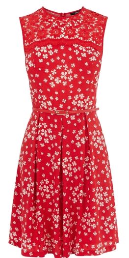 Oasis Red Skater Dress S16/42