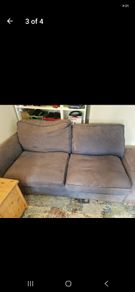 free sofa and large pouffe