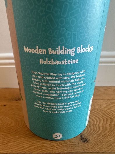 Wooden activity center, wooden building blocks