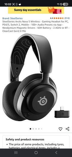 Gaming Headset - Artic Steelseries nova 5 wireless