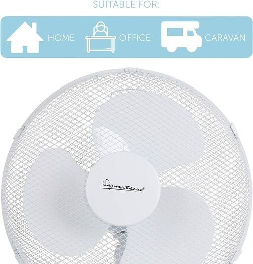 NEW SALE | Portable 12 Inch Oscillating Desk Fan with Adjustable Tilt, 3 Plastic Blades, 3 Speed Settings, White