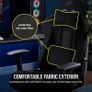 RELAXED Gaming Chair - Fabric - Racing-Inspired Design - Lumbar Pillow - Detachable Memory Foam Neck Pillow - Adjustable Seat Height - Adjustable Armrests - Black Image 8