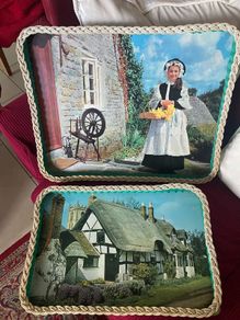 Vintage Handcrafted Tray Set