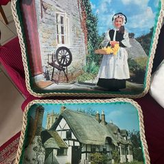 Vintage Handcrafted Tray Set