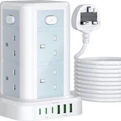 Extension tower (3M) - 8 way / 6 USB (white)