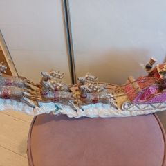 Long santa in sleigh christmas decoration