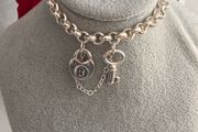 Silver Plated Lock and Key Bracelet