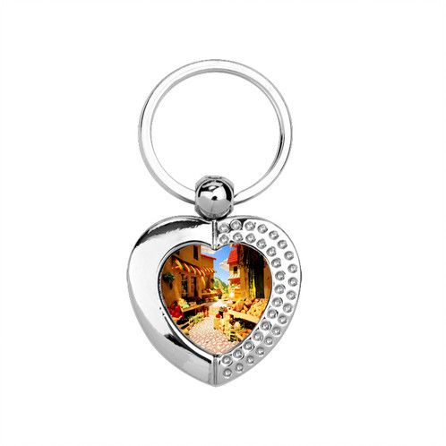 Personalized Metal keyring Keychain Heart shape great valentines day gift present