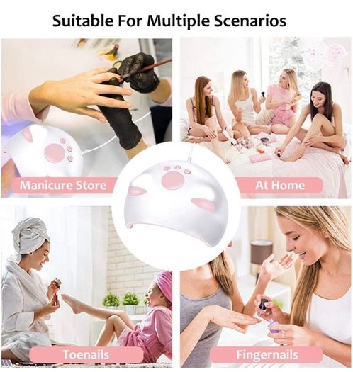 60W LED UV Nail Lamp for Gel Nail Polish with 3 Timers (30/60/99s) Auto-Sensing Digital Display, Fast Nail Dryer Curing Lamp for Nail Art, UV Lamp for Nails with USB Power Cable (Plug not included)