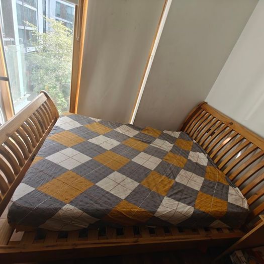 double bed with mattress