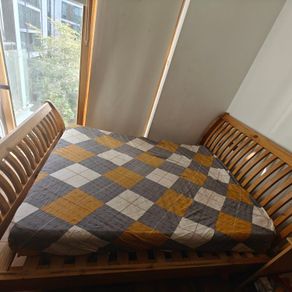 double bed with mattress