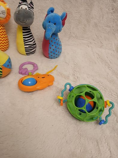 Baby toys skittles with sounds busy board with mirror  ball rattles
