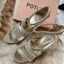 Poti Pati gold rhinestone embellished high heels  Size 36 Image 2