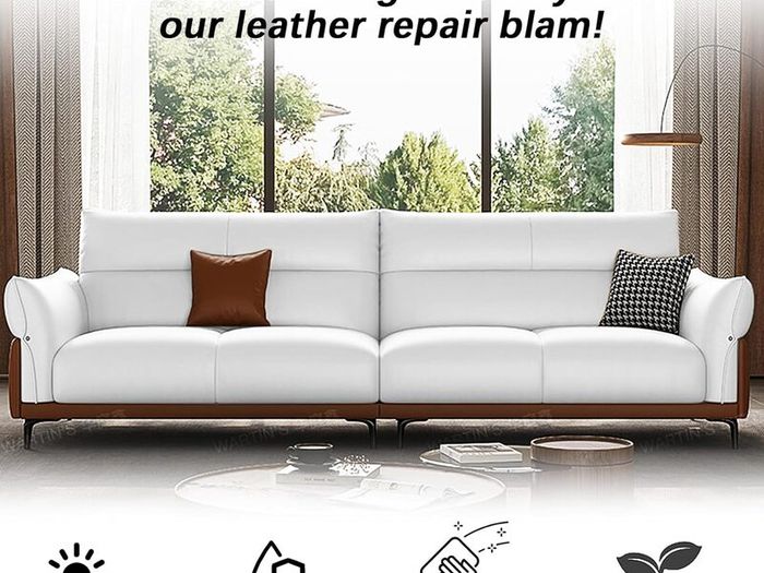 Leather Recoloring Balm, Leather Repair Kit for Furniture Vinyl Sofa, Purse, Shoes, Car Seats, Steering, Leather Couch Paint Leather Color Restorer on Faded & Scratch Quick Dry (75ML WHITE)